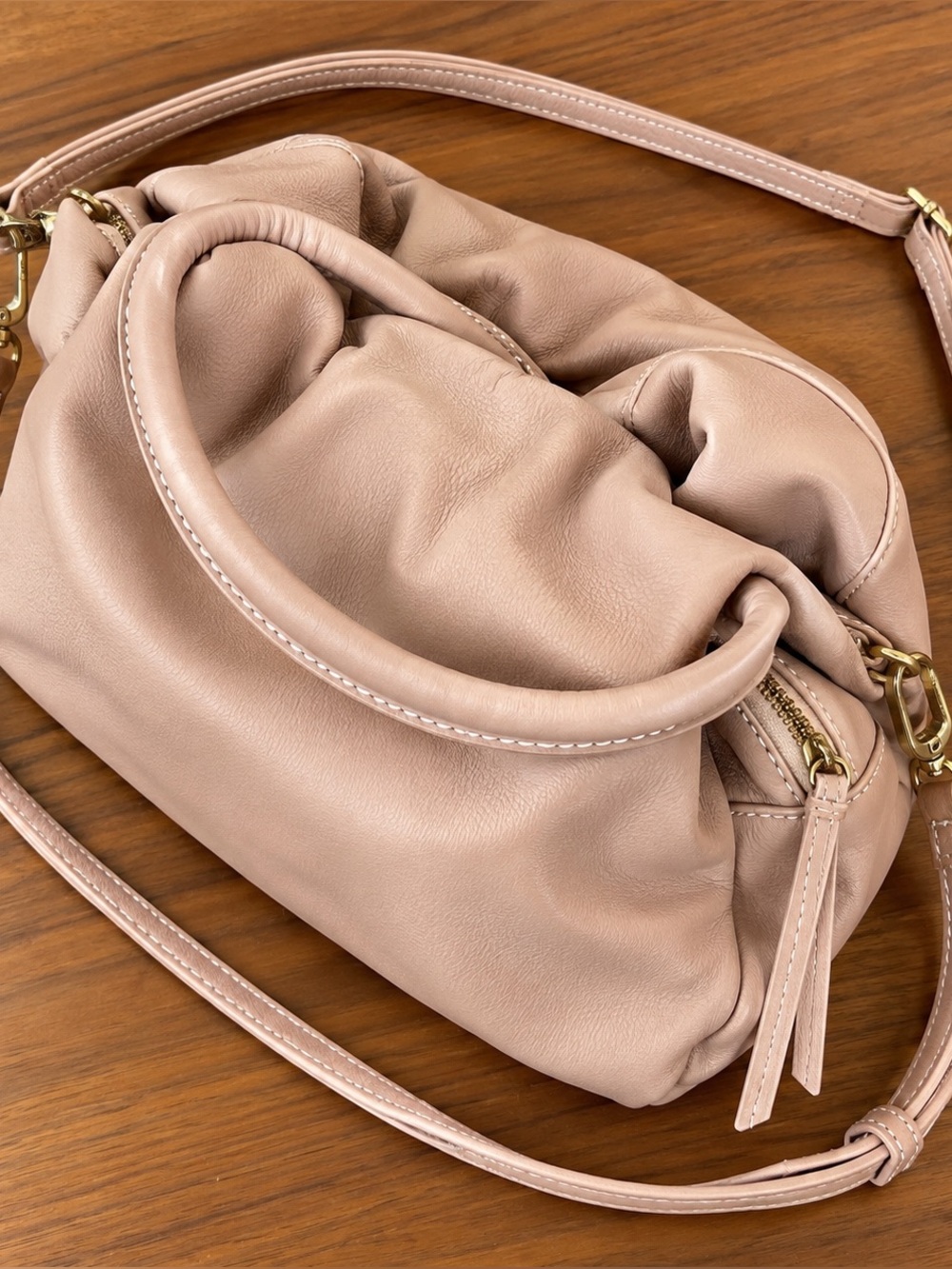 HOBO Blush Pink Genuine Leather Convertible Shoulder Crossbody Bag